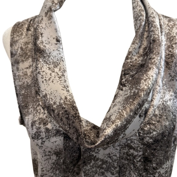 Ann Taylor Black and Gray Patterned Cowl Neck Top - Picture 2 of 6